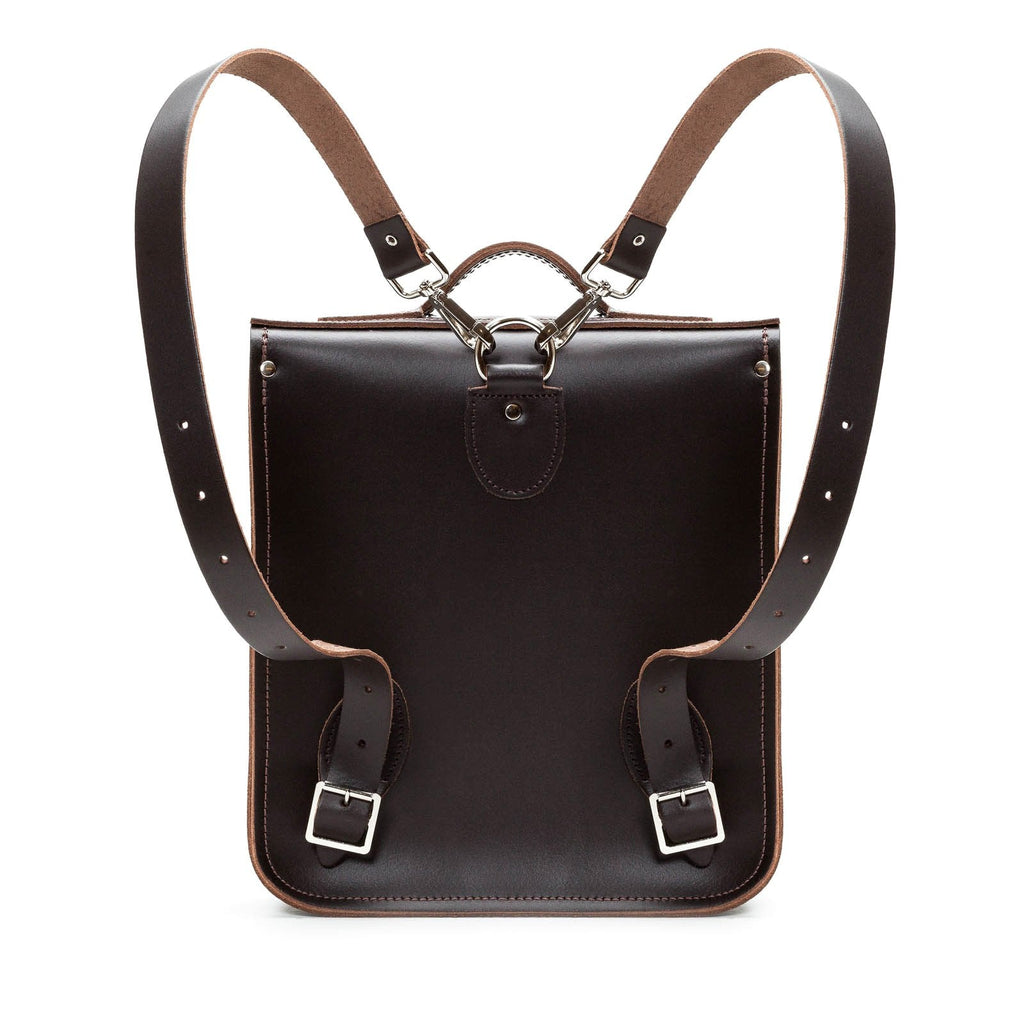 Handmade Leather City Backpack in Dark Brown