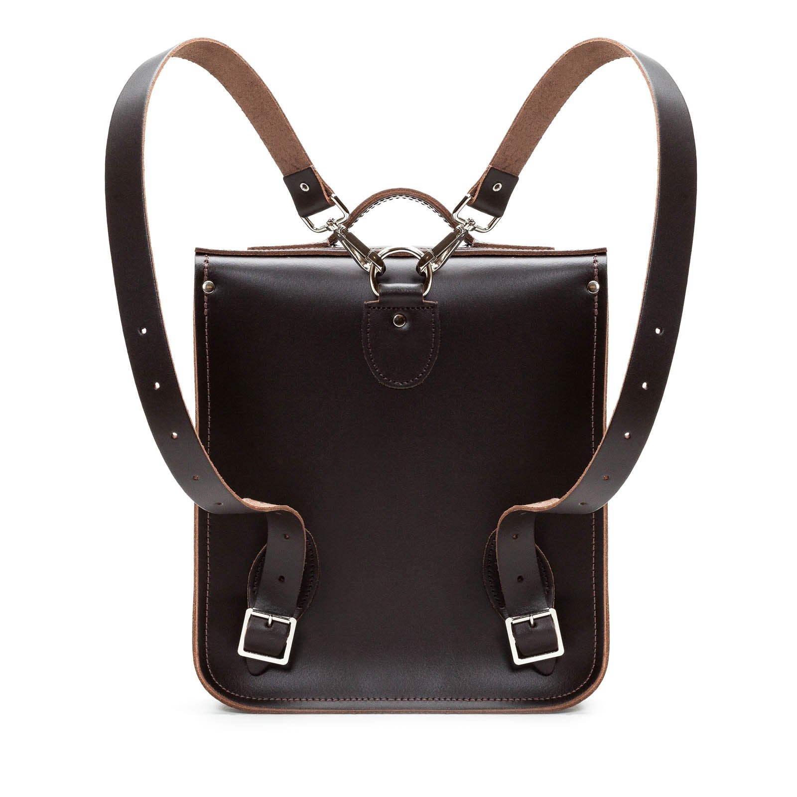Handmade Leather City Backpack in Dark Brown