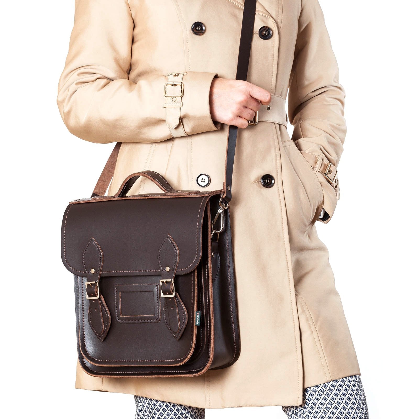 Handmade Leather City Backpack in Dark Brown