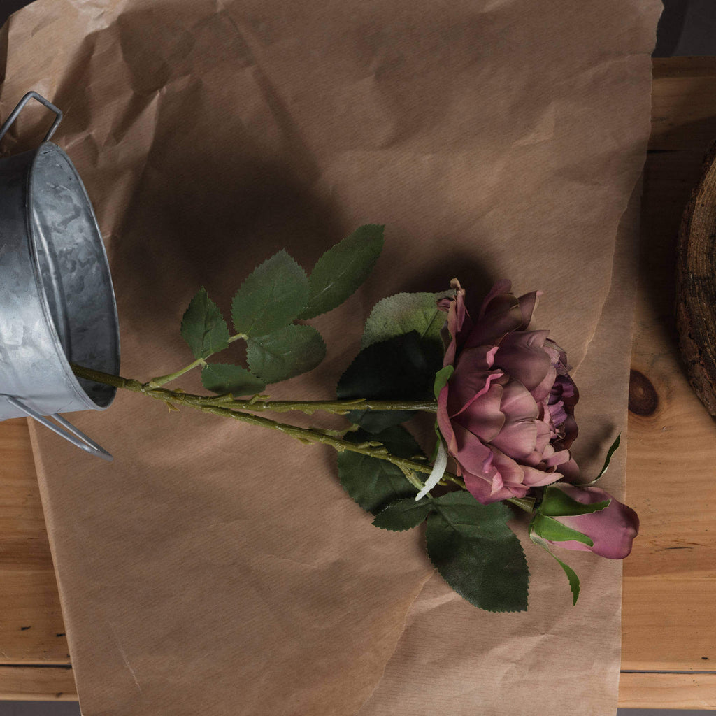 Dusty pink artificial peony roses with full blooms and closed buds, lifelike plastic stems for home decor or weddings (124 chars) by sostter at brixbailey.com
