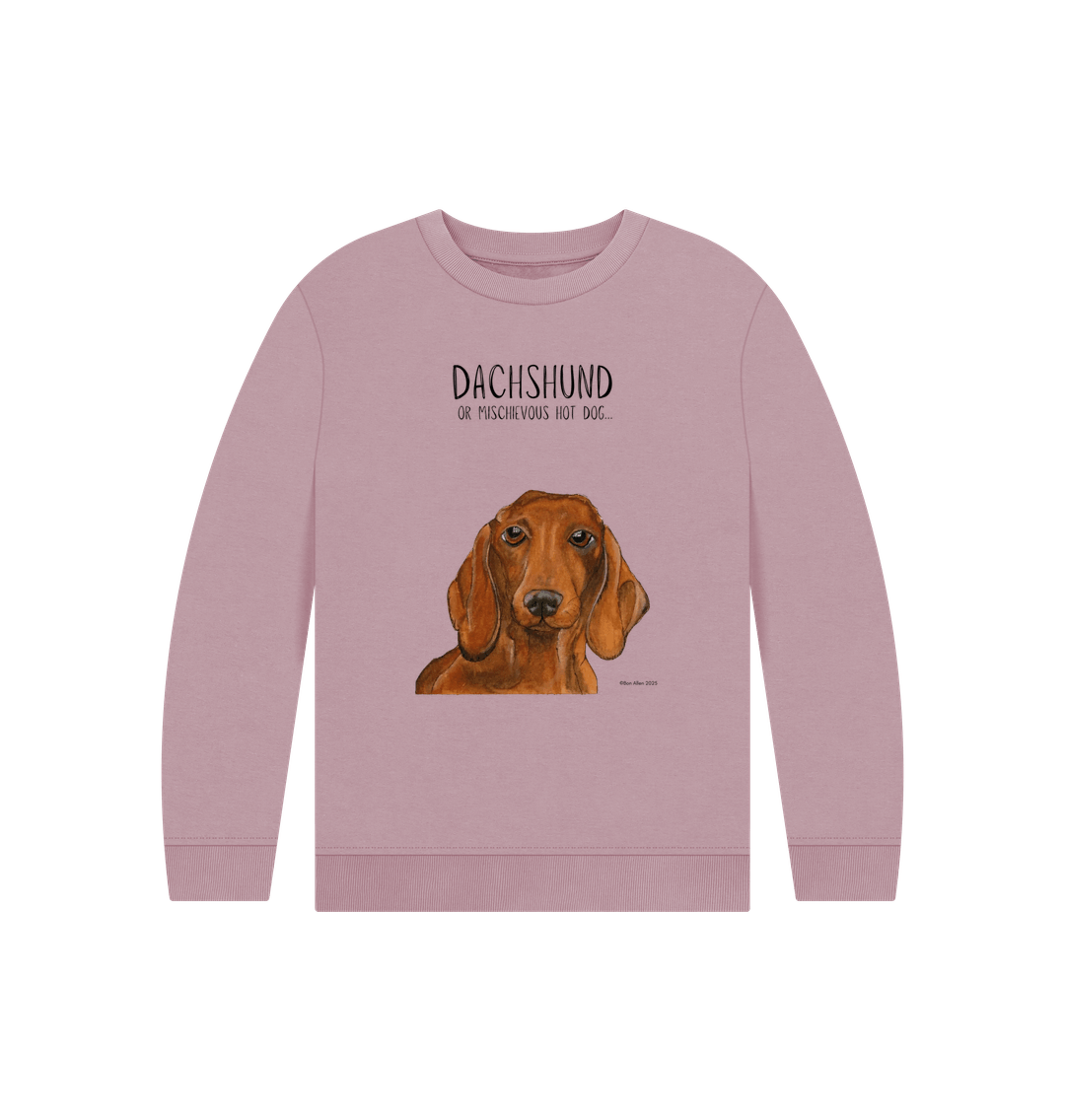Snuggly Sausage Dog Kids Sweatshirt Ethically Made