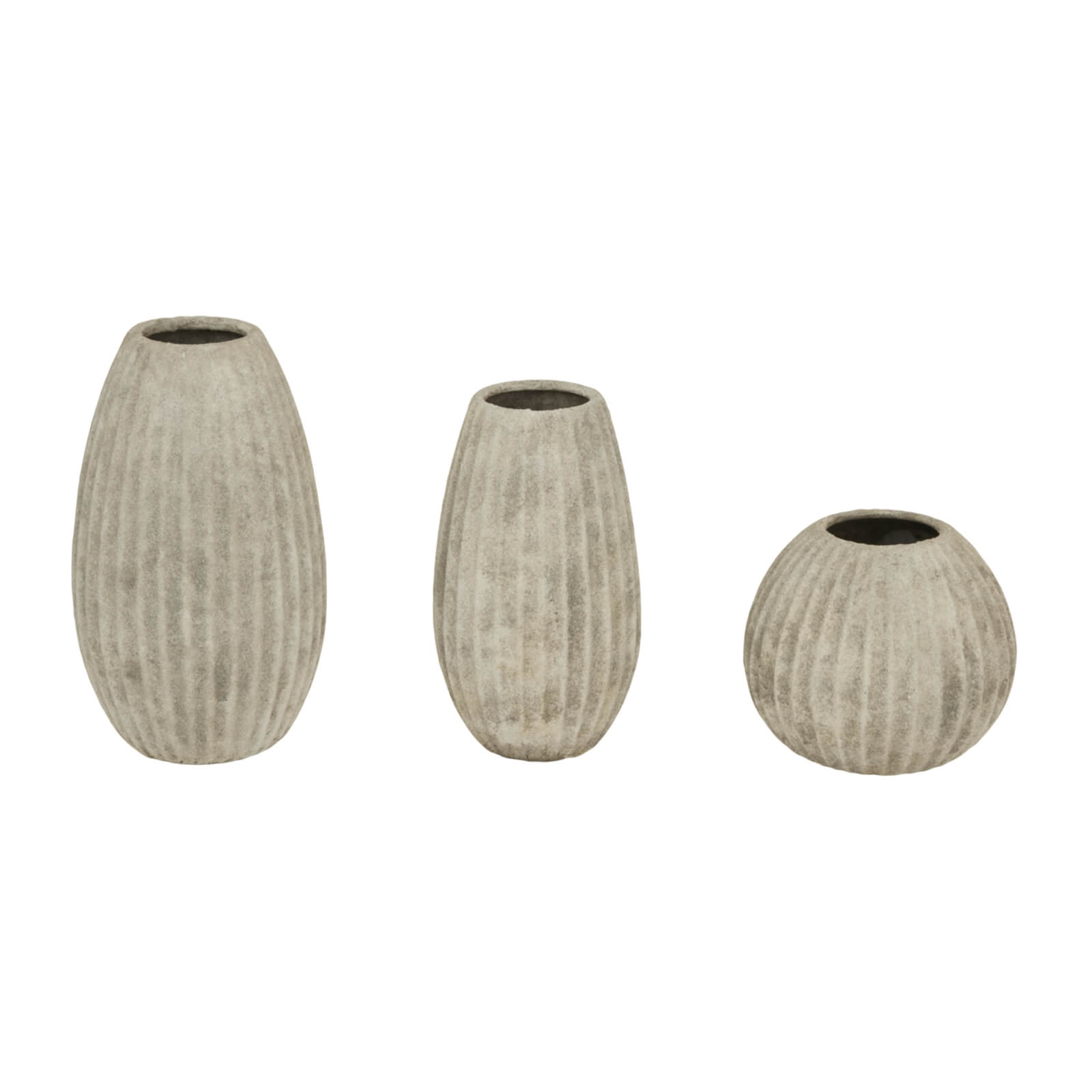 Catania ceramic vase in light grey, 22cm diameter, smooth circular design for modern or traditional decor by Sostter at brixbailey.com