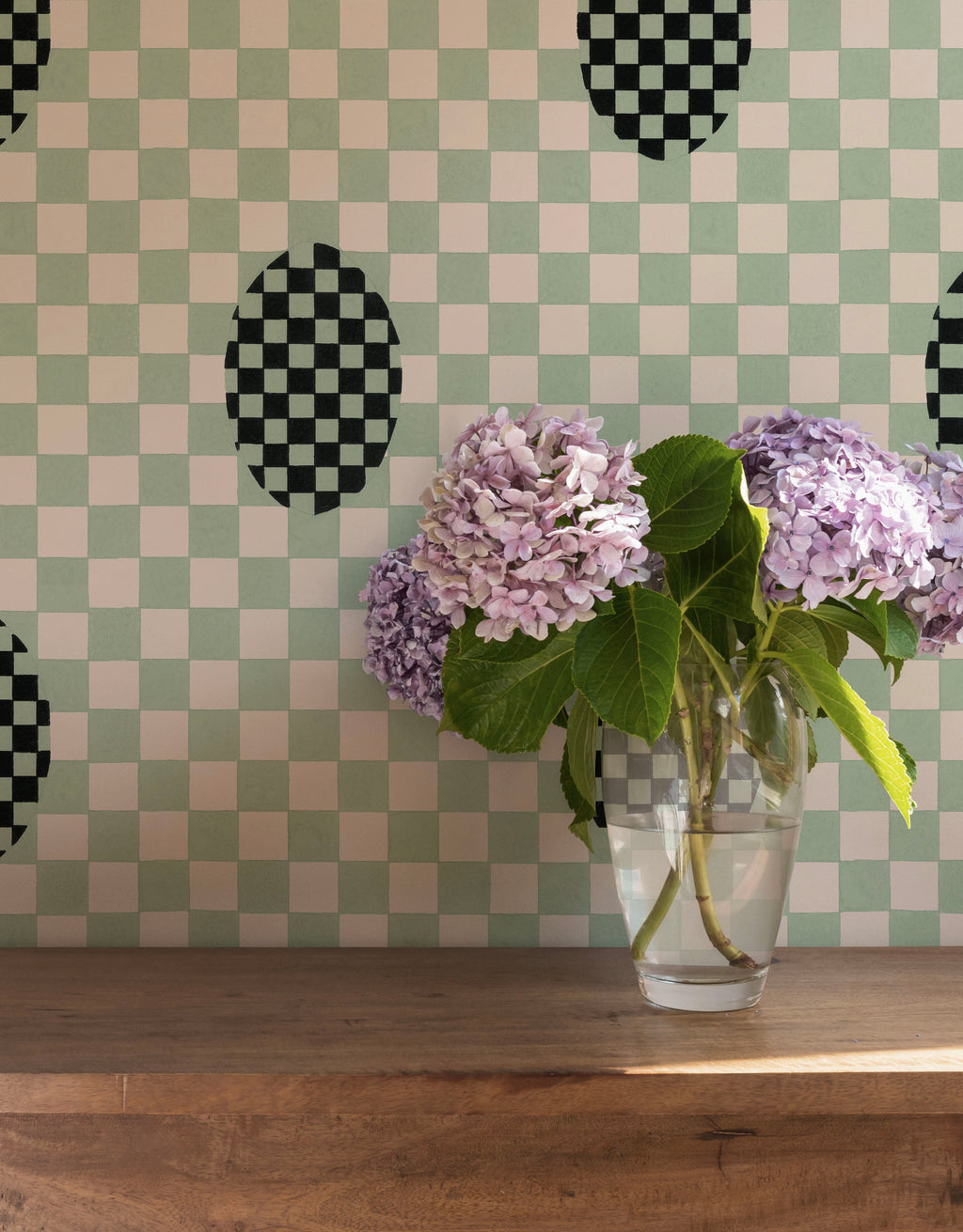 Deco Checkers Seafoam Bliss Wallpaper