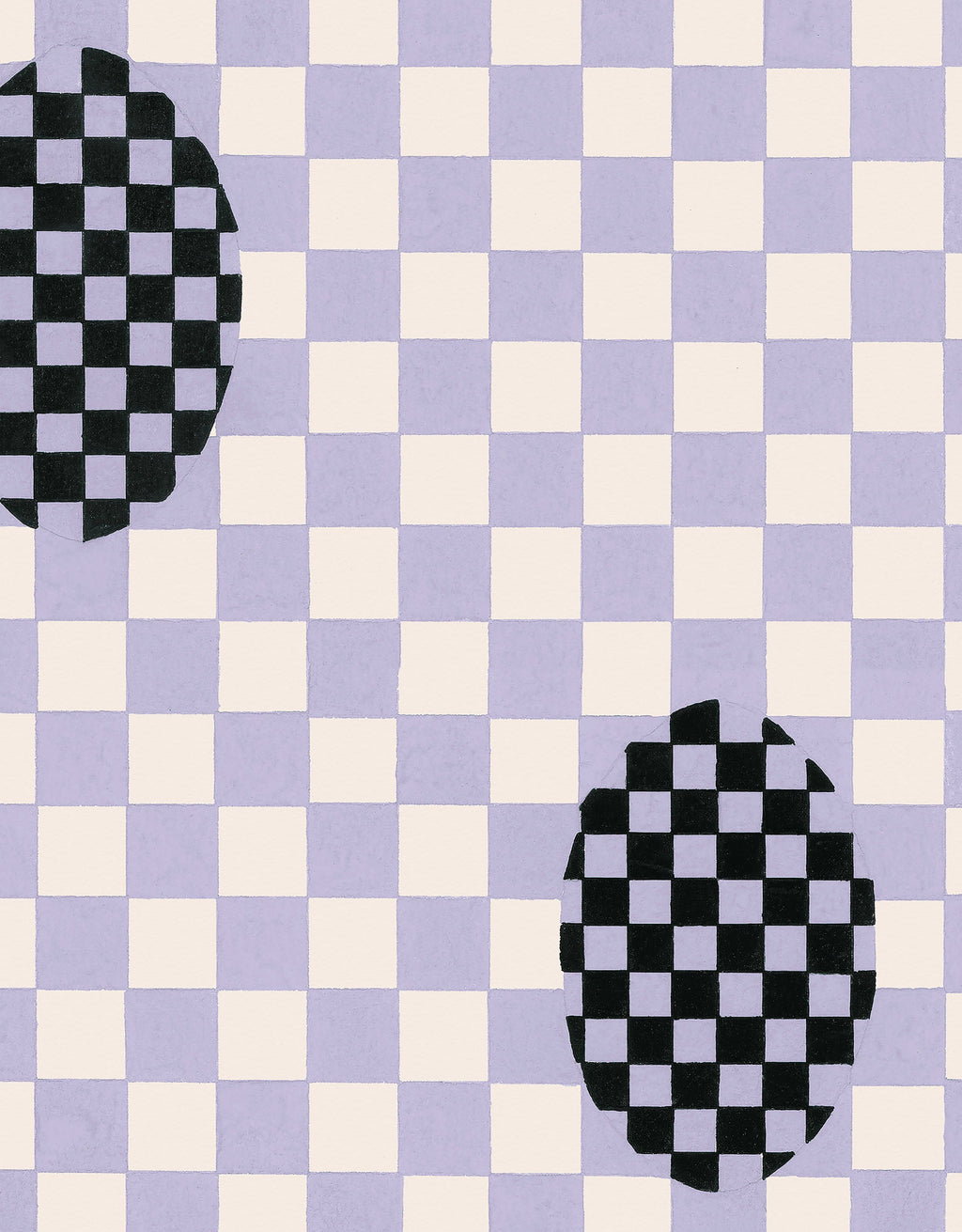 Deco Checkers Violet Veil Wallpaper