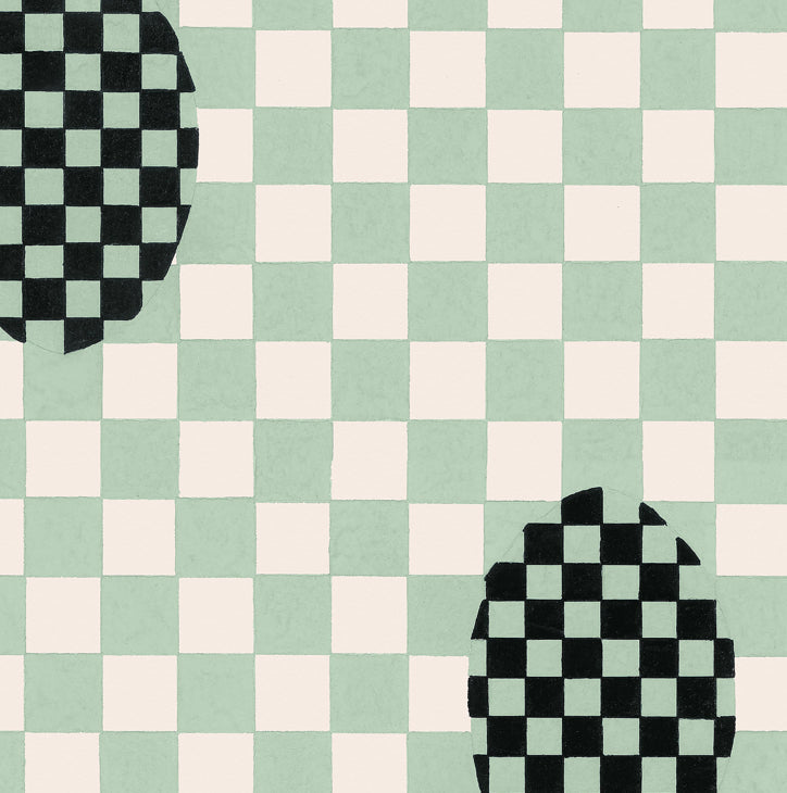 Deco Checkers Seafoam Bliss Wallpaper