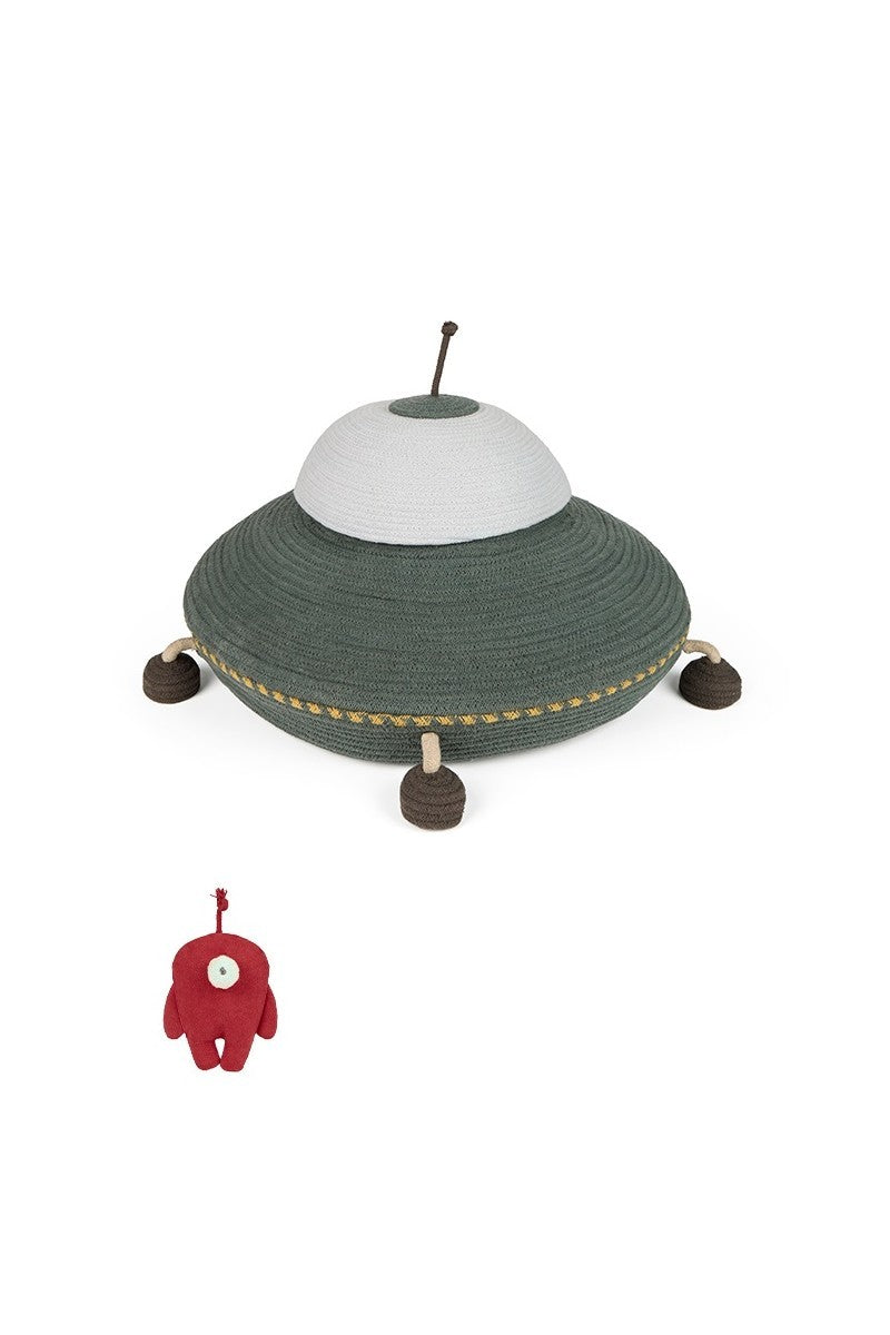 Next stop: Mars! Visit another planet with the UFO Basket and its friendly mini fabric alien! by Lorena Canals at www.brixbailey.com