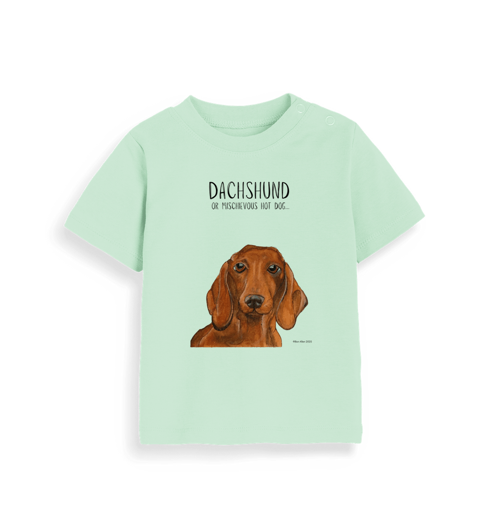 Mischievous Red Dachshund Baby Tee