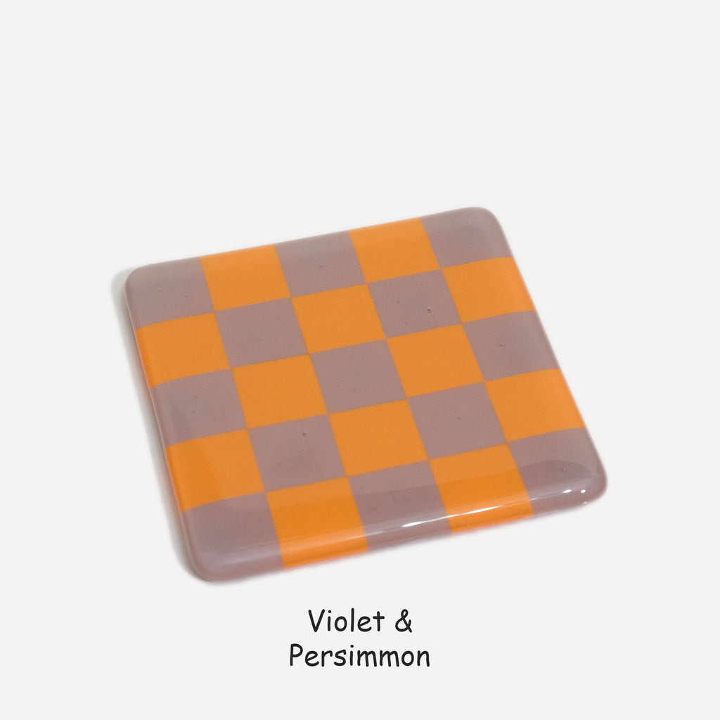 10cm Chequered Dual Colour Coaster Oceanside Collection