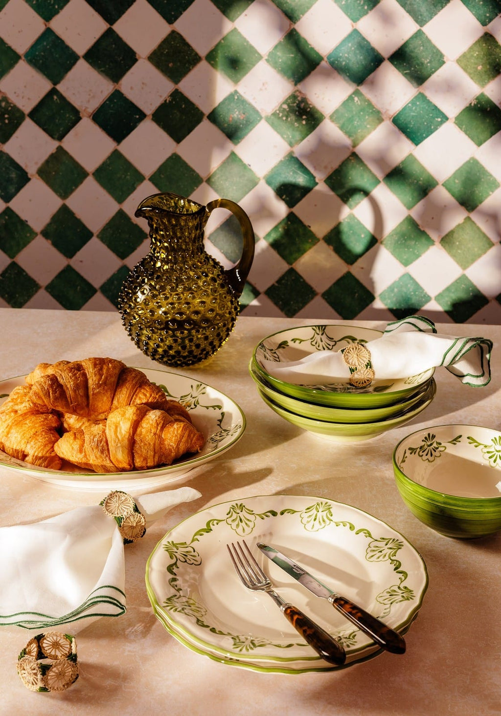 Cara Shell Dinner Plate, Green