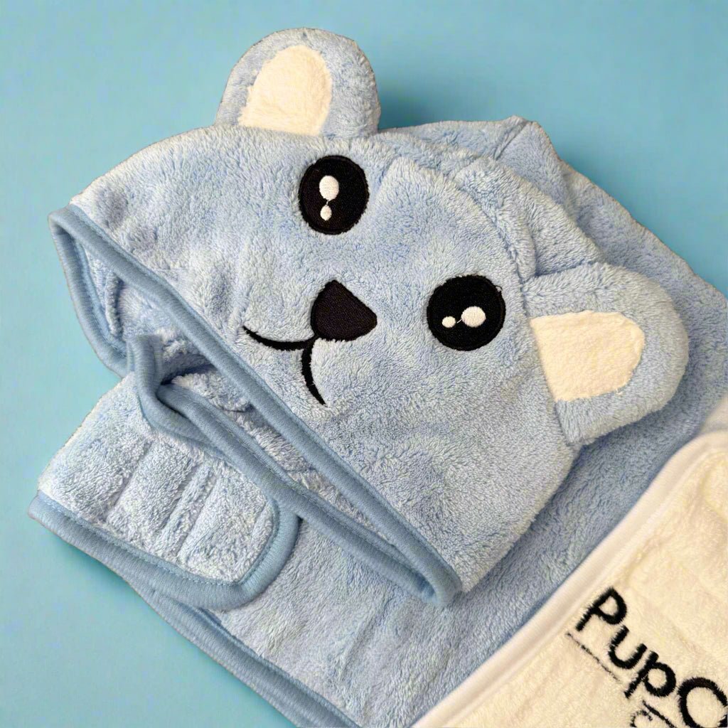 Blue Dog Drying Robe for Quick Bathtime Dry Off