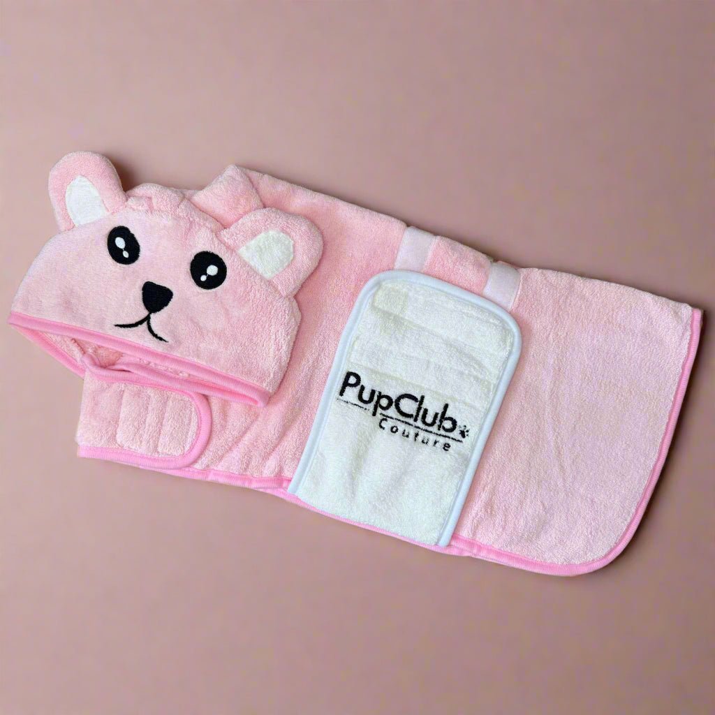 Pink Drying Robe for Dogs