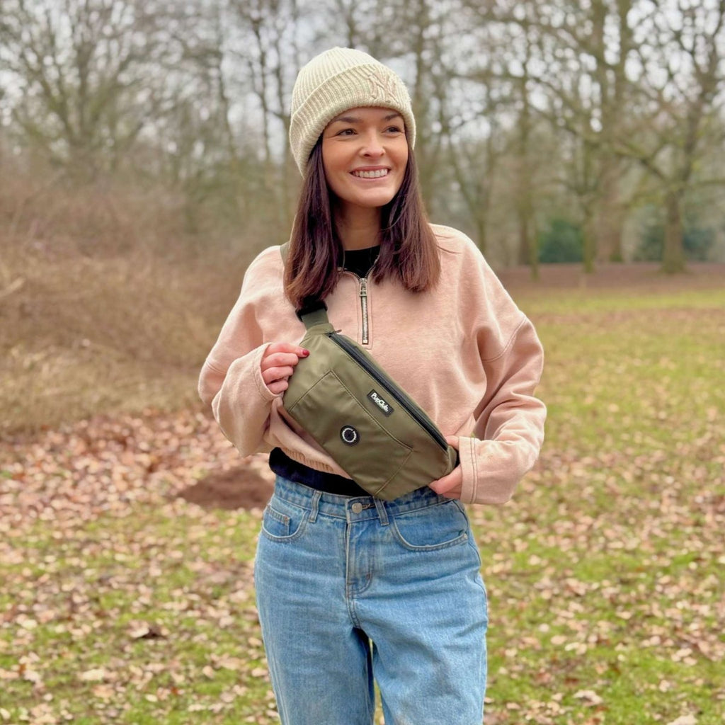 Dog Walking Bum Bag in Khaki Green