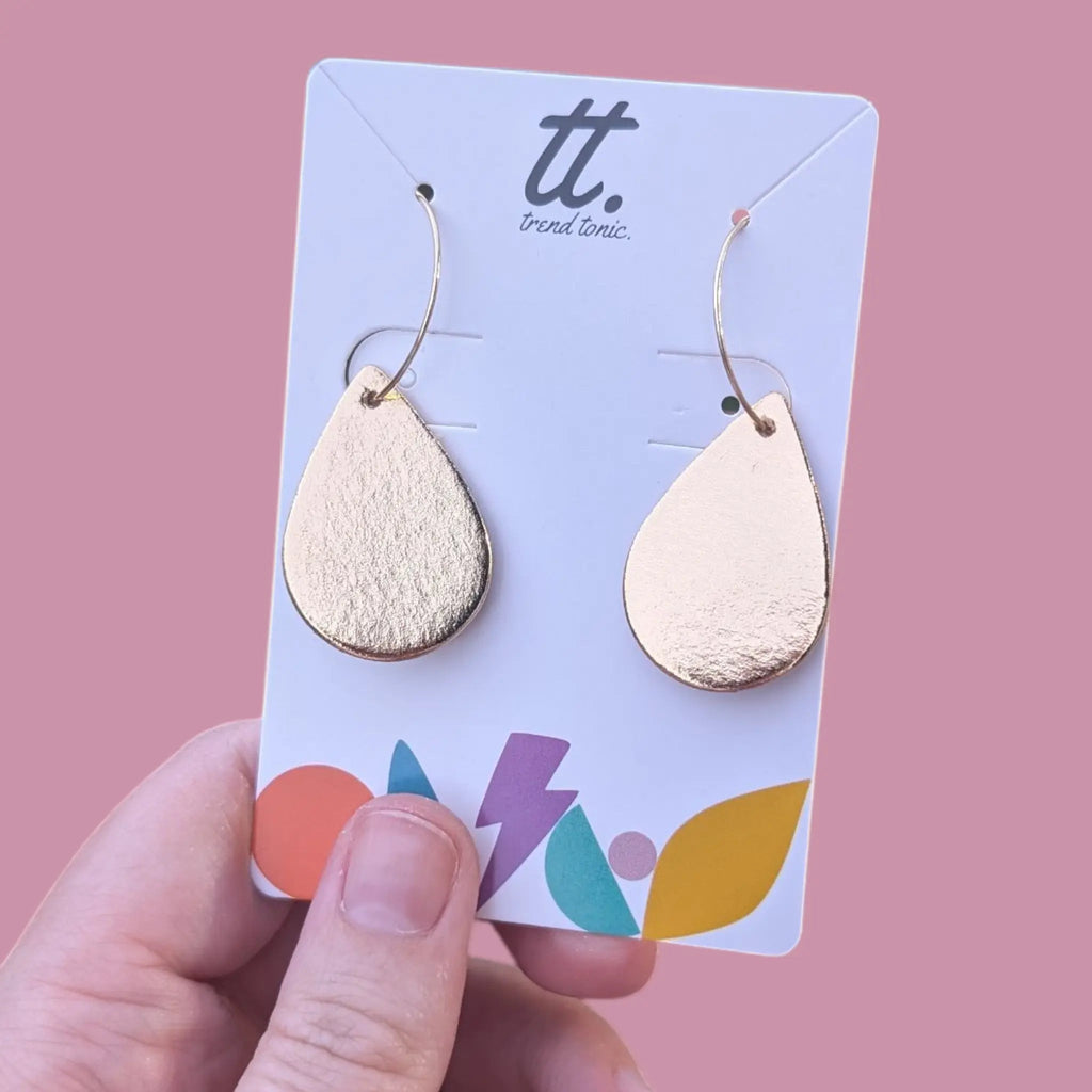 Double Sided Mini Silver Teardrop Earrings