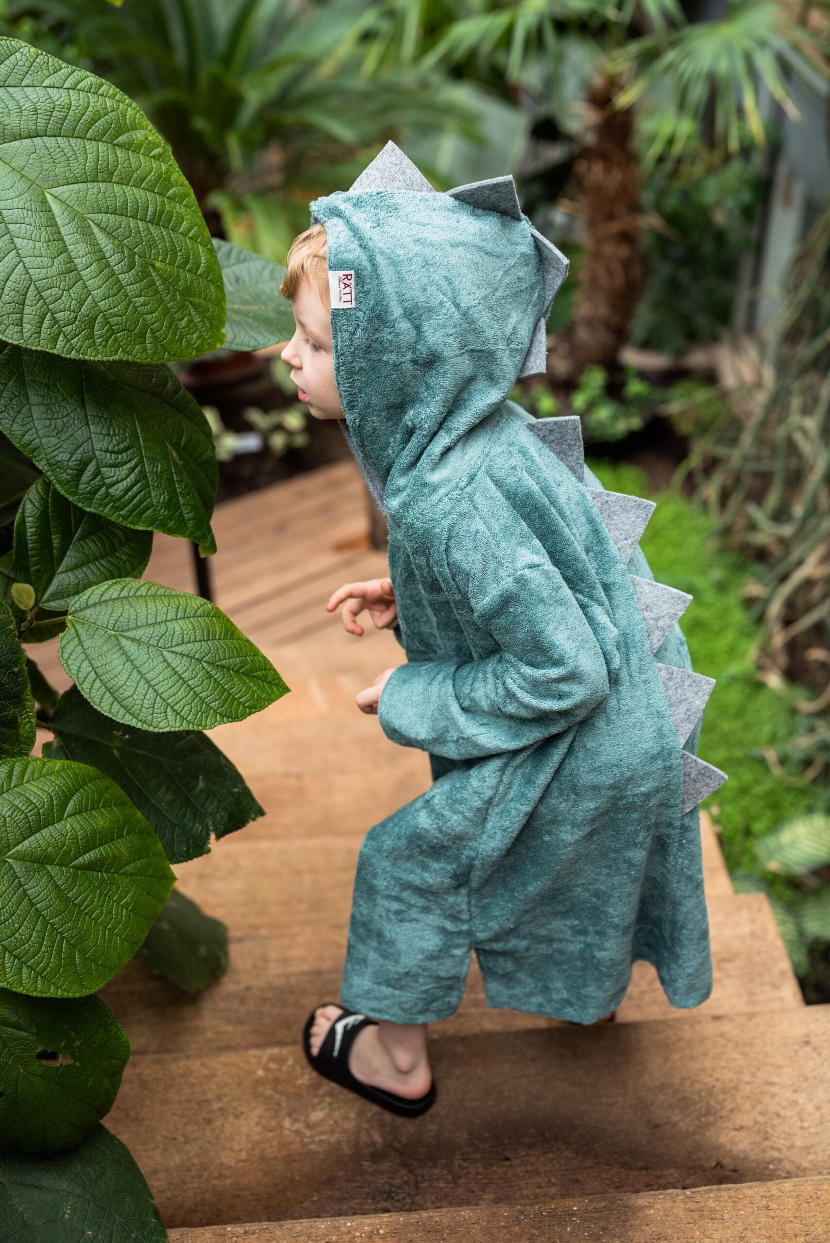 Kids’ Long-Sleeve Dinosaur Poncho – Cozy & Antibacterial by RÄTT at brixbailey.com
