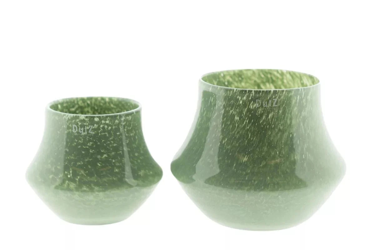 Orchid Pot Pistache Mouth Blown Glass