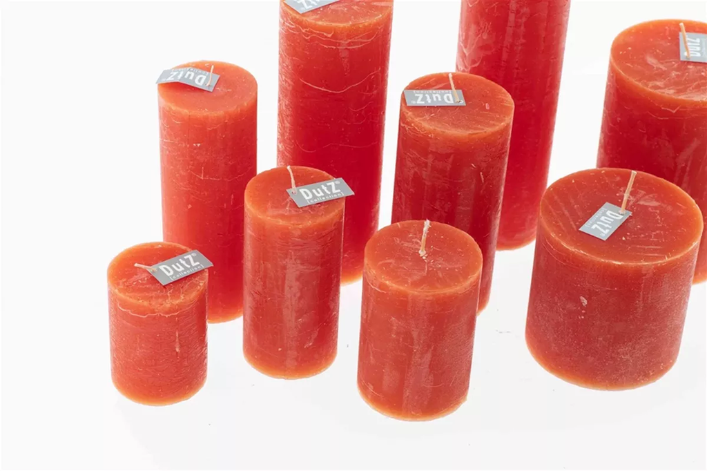 Luxury Rustic Candle in Coral Red
