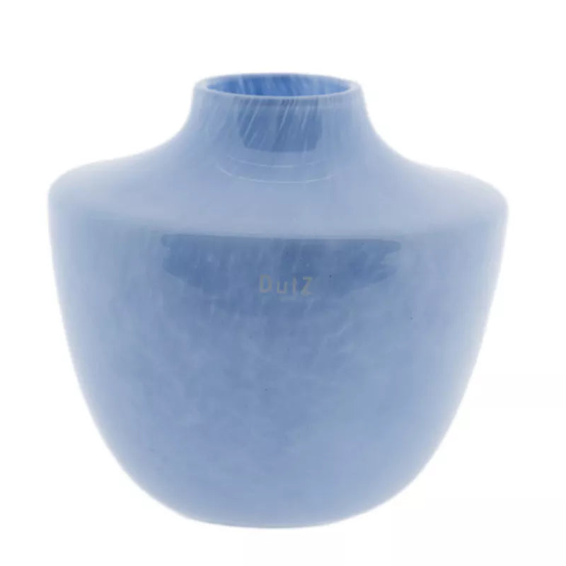 Baby Blue Mouth Blown Glass Vase