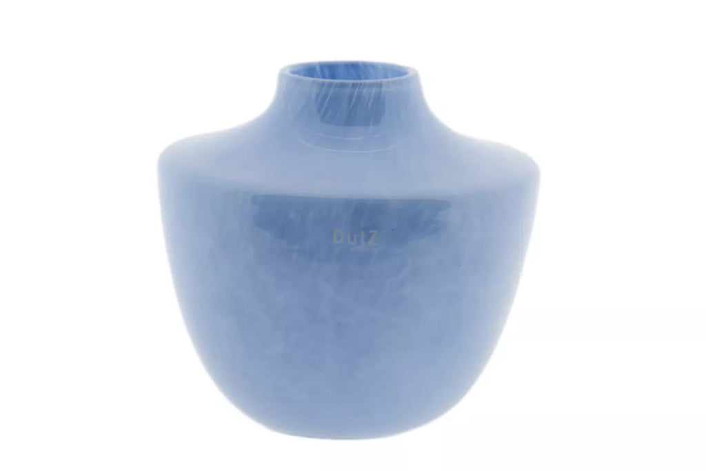 Baby Blue Mouth Blown Glass Vase