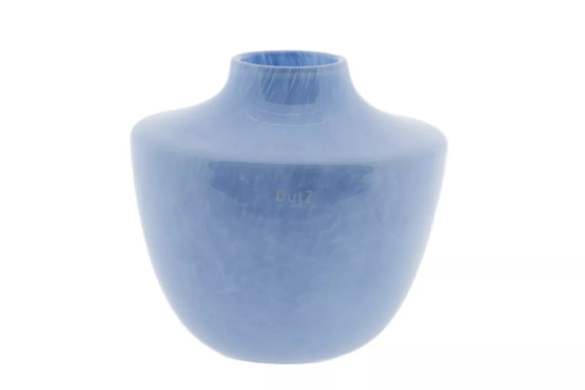 Baby Blue Mouth Blown Glass Vase