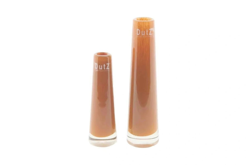 Rustic Brown Mouth Blown Glass Solifleur Vase
