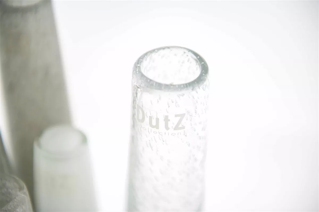 Light Grey Mouth Blown Glass Bud Vase