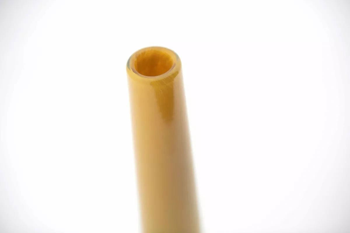 Gold Topaz Solifleur Vase Mouth Blown Glass