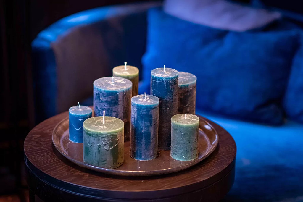 Luxury Rustic Candle in Navy Blue