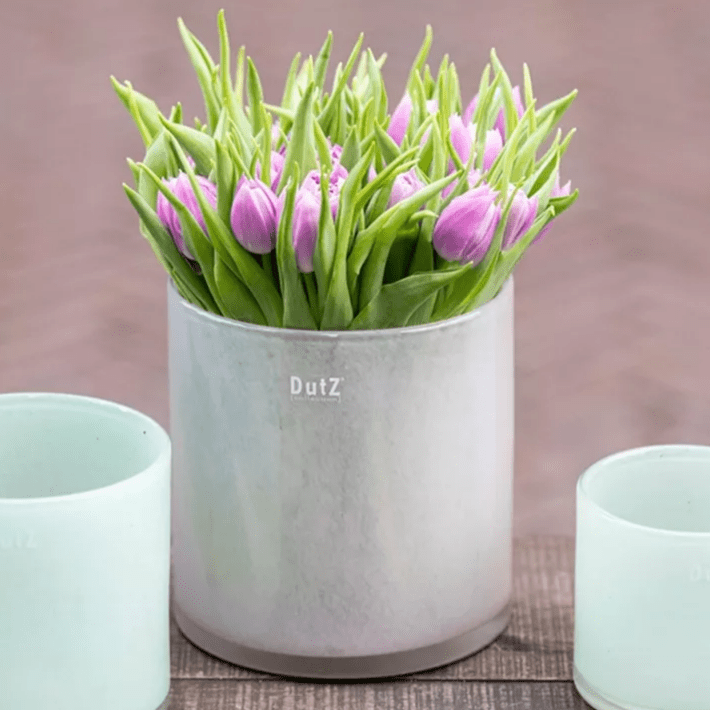 White Cylinder Votive Glass Candle Holder