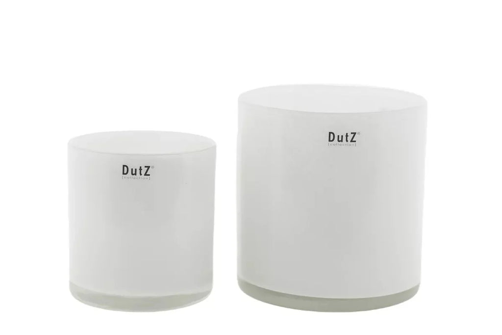 White Cylinder Votive Glass Candle Holder