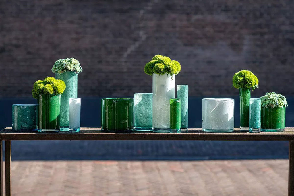 Cylinder White Glass Vase H18 D18 cm