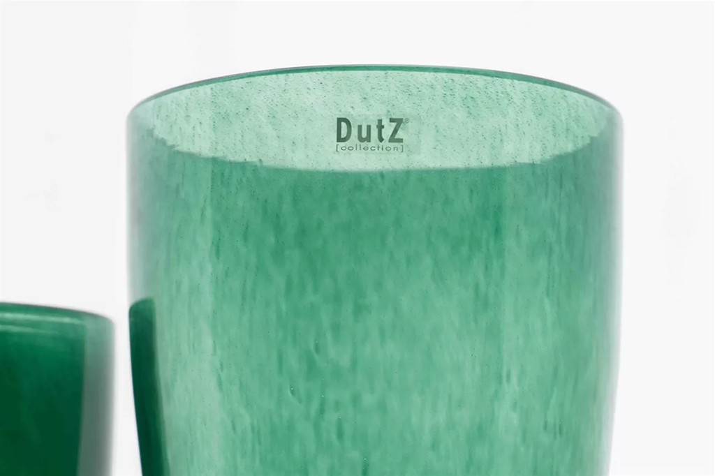 Dark Green Mouth Blown Flower Vase