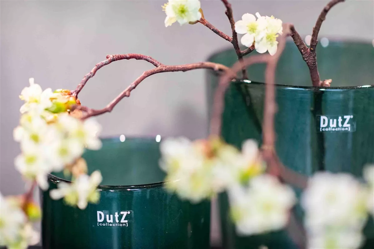 Dark Green Mouth Blown Flower Vase