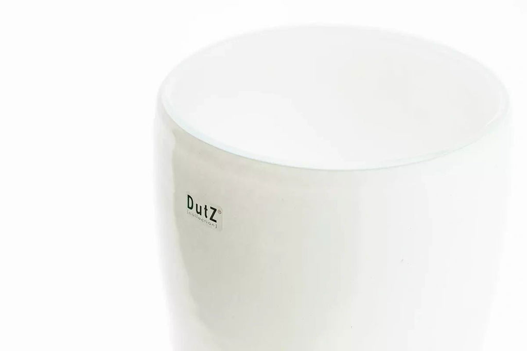White Conic Flower Vase Mouth Blown Glass
