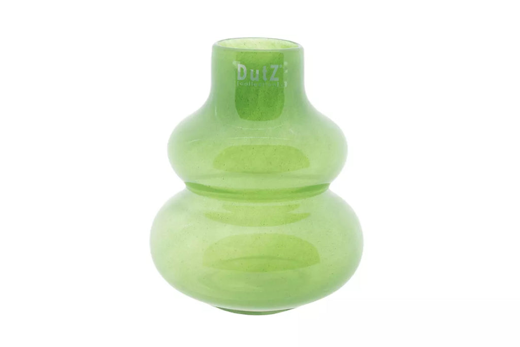Jungle Green Mouth Blown Glass Vase Small 16cm Height
