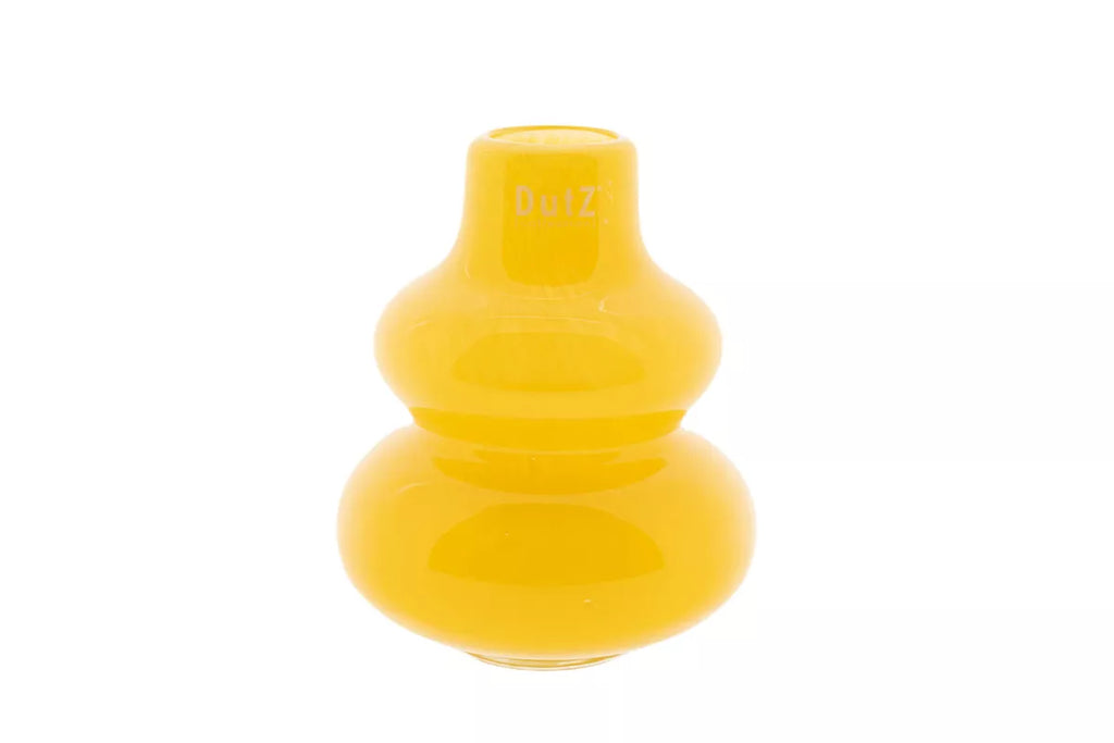 Ochre Mouth Blown Glass Vase Small 16cm Height