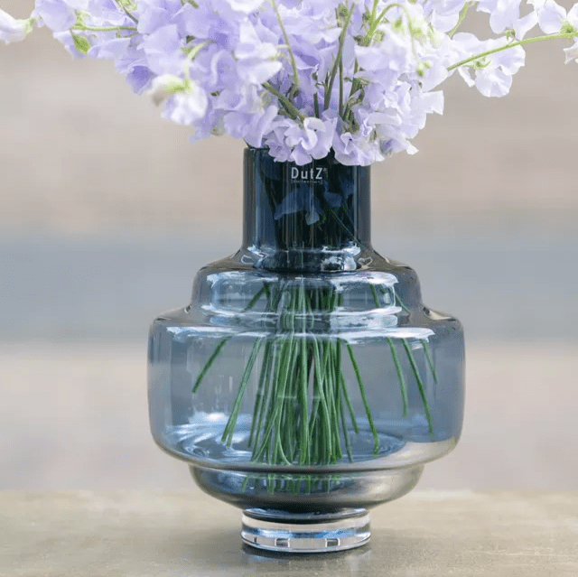 Nightblue Luxe Vase Mouth Blown Glass