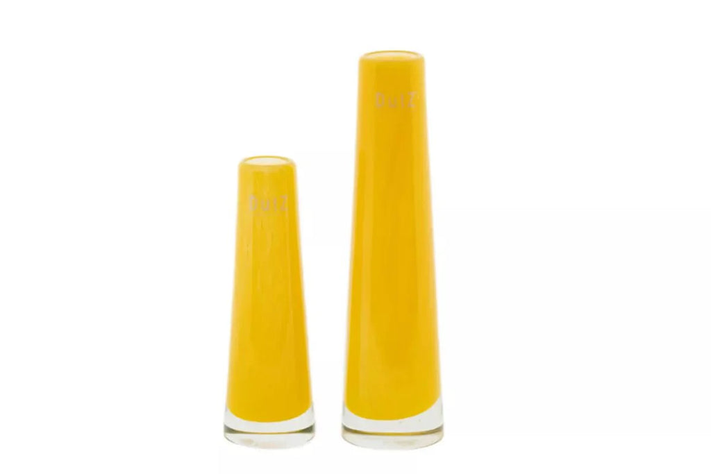 Ochre Yellow Solifleur Vase Mouthblown Glass