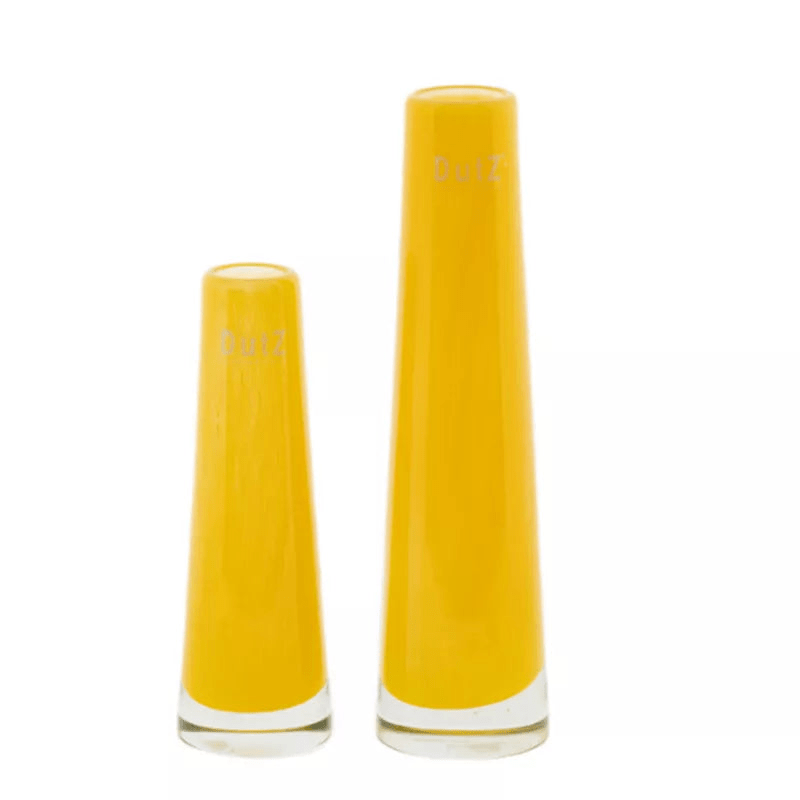 Ochre Yellow Solifleur Vase Mouthblown Glass