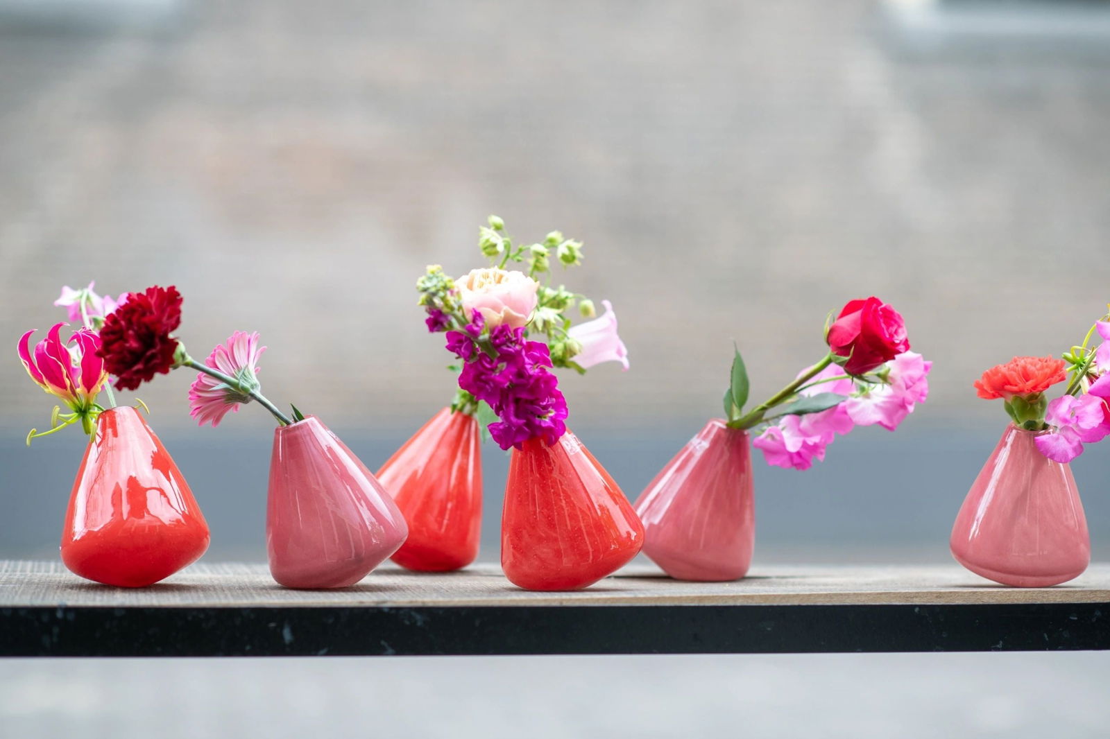 Tumbling Vase in Red, 12cm Height