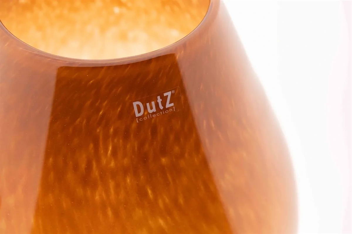 Rusted Brown Mouth Blown Glass Vase
