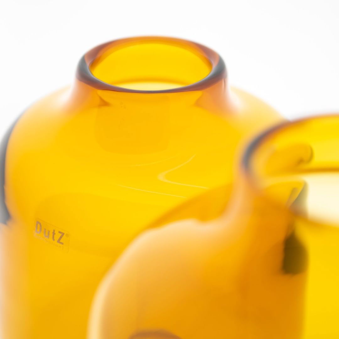 Amber Tisza Mouth Blown Glass Vase