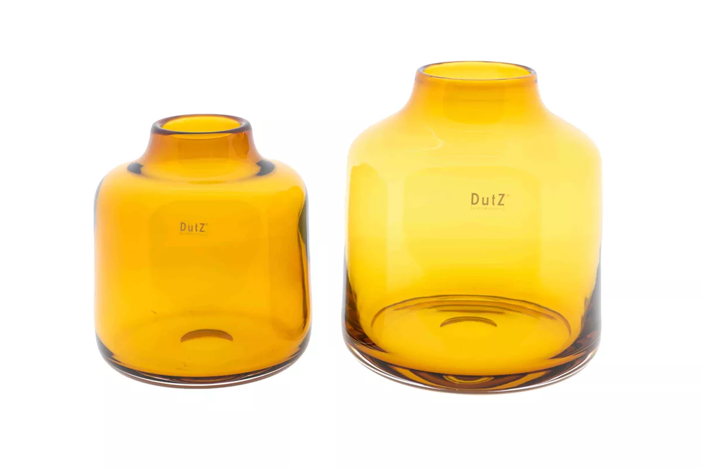Amber Tisza Mouth Blown Glass Vase