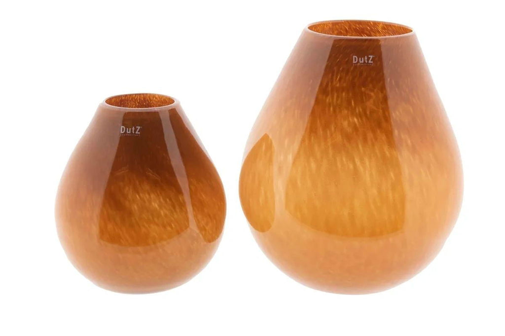 Rusted Brown Mouth Blown Glass Vase