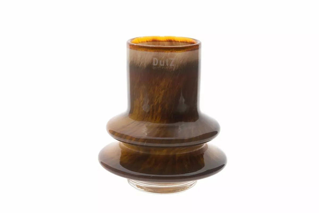 Ringo Mouth Blown Glass Vase 18cm Mocca