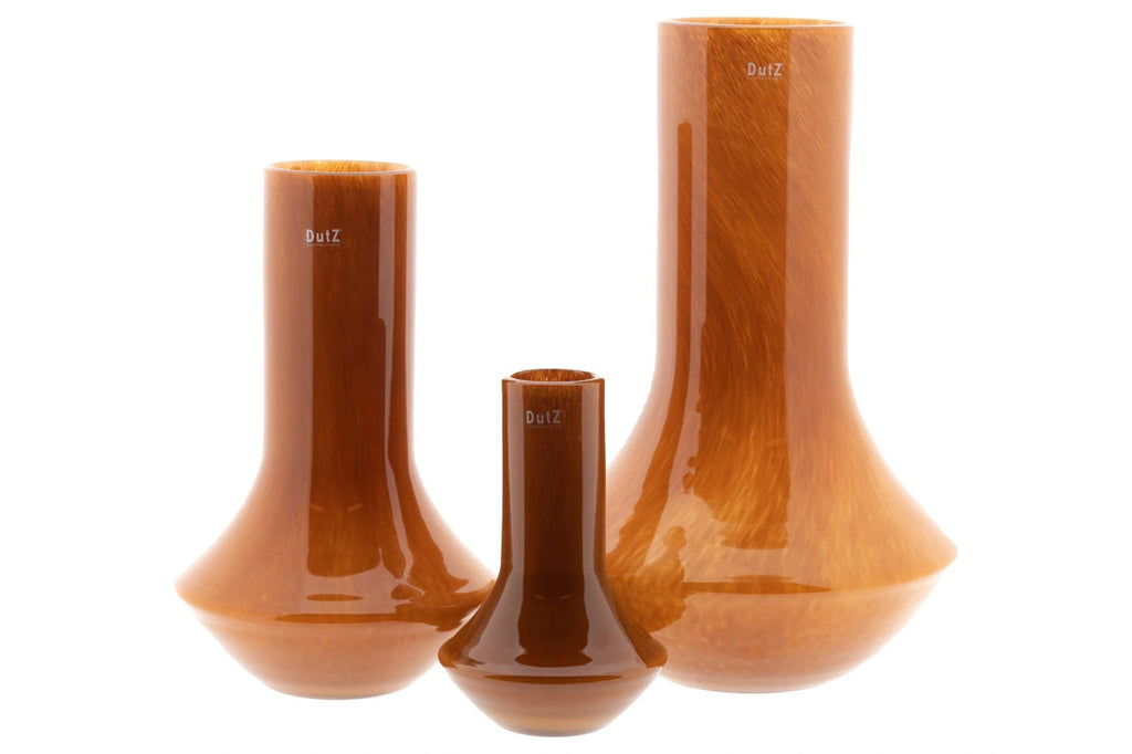 Marco Warm Orange Mouth Blown Glass Vase