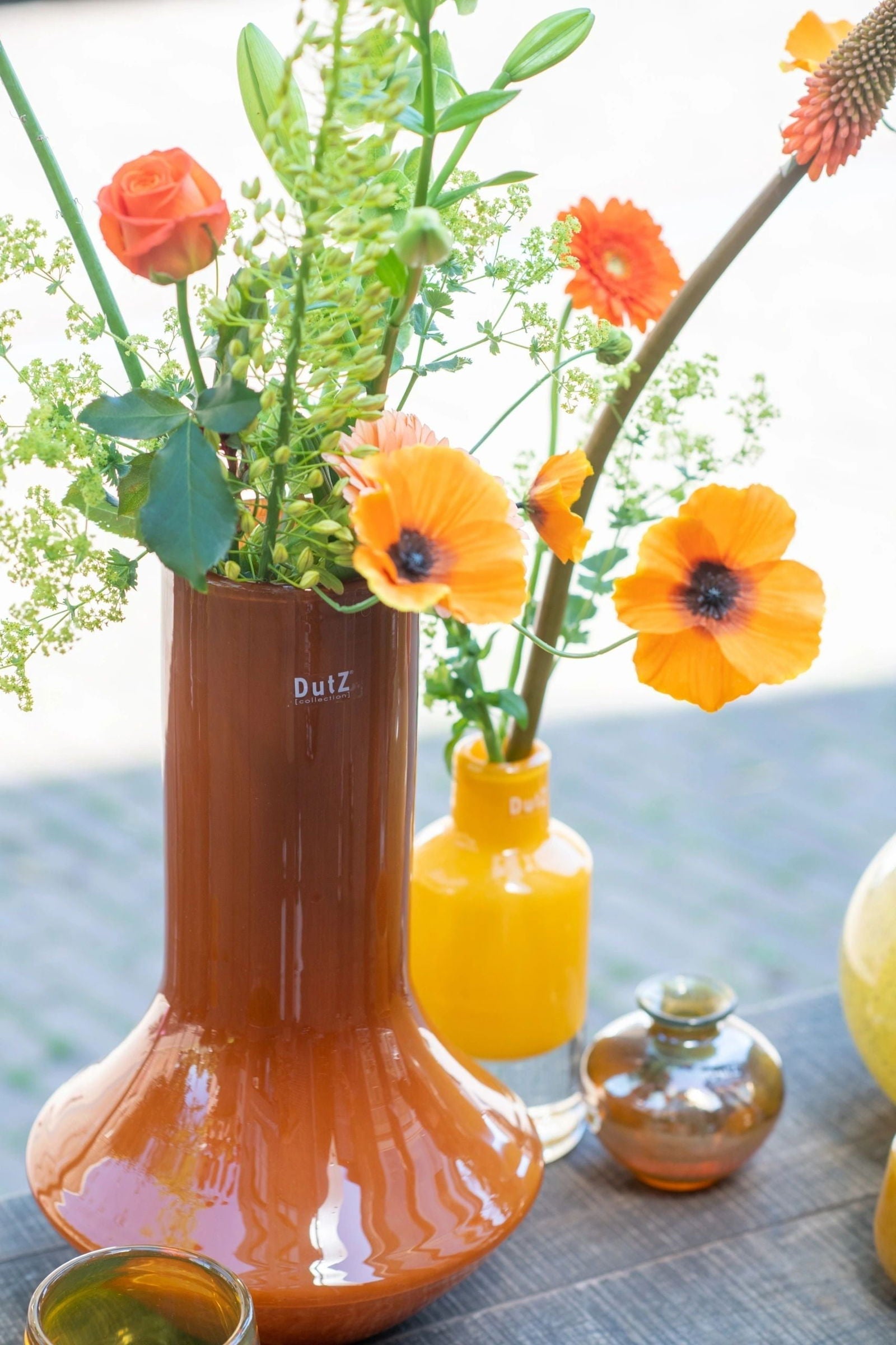 Marco Warm Orange Mouth Blown Glass Vase