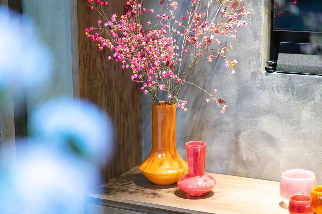 Marco Warm Orange Mouth Blown Glass Vase
