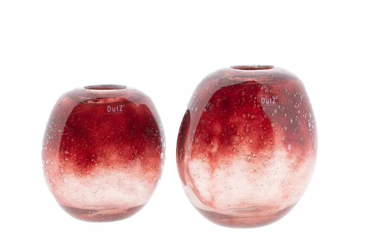 Ovali Bubbles Mouth Blown Glass Vase