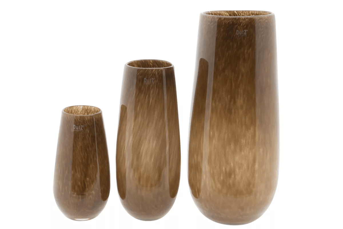 Robert Mouth Blown Brown Glass Vase