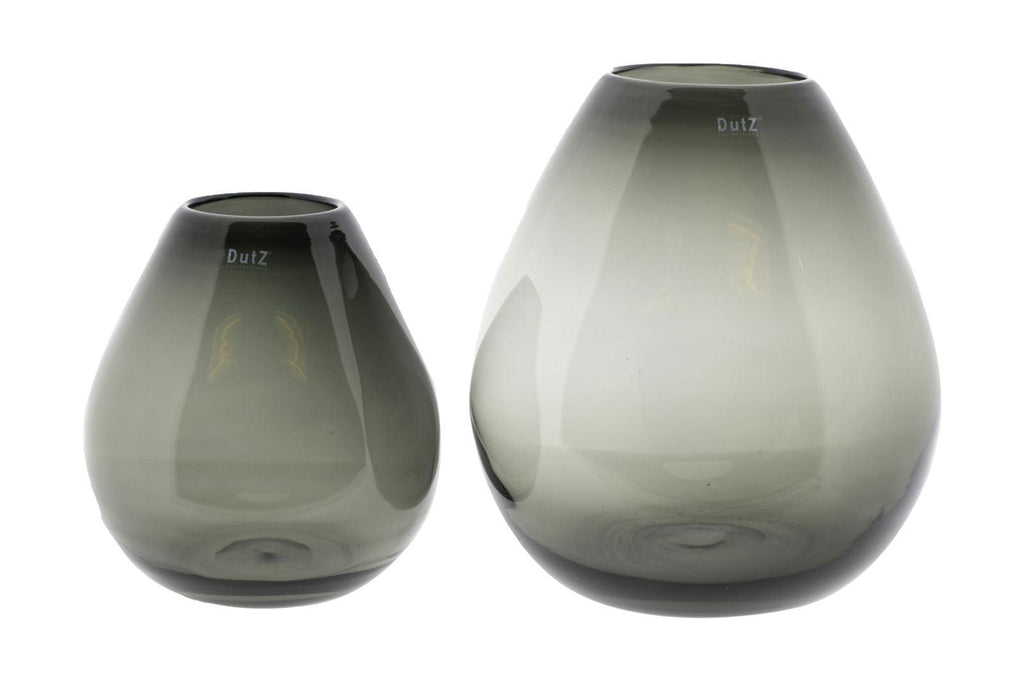Smoke Druba Vase in Mouth Blown Glass